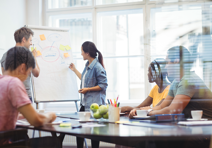 Team collaboration in office